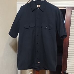 Dickies Black Short Sleeve Button Down Shirt
